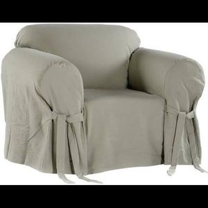 Large Armchair Gray Corduroy Slipcover Never Used